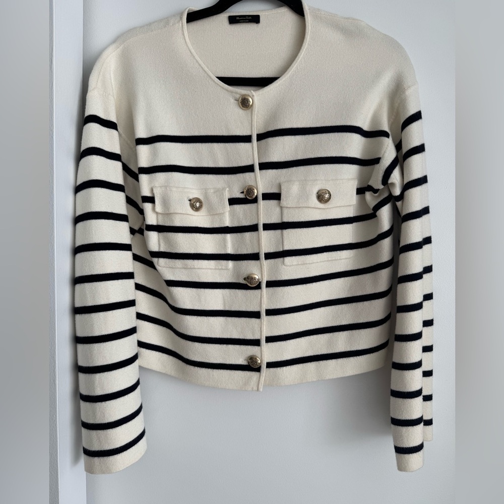 Massimo Dutti Strip Knot Cardigan